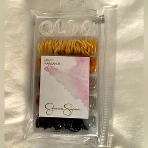 Jessica Simpson 450 pcs Hairbands Minis in clear travel case NEW! Mini Polybands